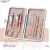 Import 13pcs  PU leather beige velvet color manicure set with 3 different size shape from China