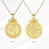 18K Gold Plated British Lucky Sixpence Elizabeth  Silver Coin Vintage Necklaces Jewelry For Women