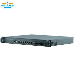 1U Intel Core i7 7700 CPU Firewall Network Server SFP 4 Optical Fiber PfSense Barebone System OEM Network Appliance with 8 LAN