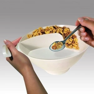 2 in 1 Handle Separated Bowl for Cereal Snacks, Popcorn, Fruits, Sauces