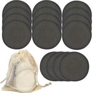 2 Layer Washable Bamboo Makeup Remover Pads Reusable Bamboo Charcoal Makeup Remover Pads