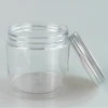 200ml 250ml transparent PET plastic clear cosmetic jar with white lid