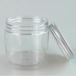 200ml 250ml transparent PET plastic clear cosmetic jar with white lid
