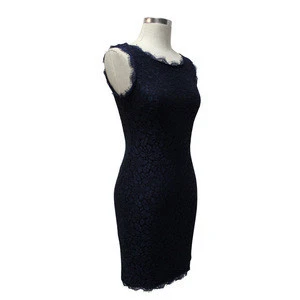 2017 China OEM manufacturer bodycon lace cocktail party dress in black color
