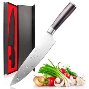 2018 Amazon Hot Sell Professional Stainless Steel 8 Inch Chef Knife kitchen knife with wooden handle