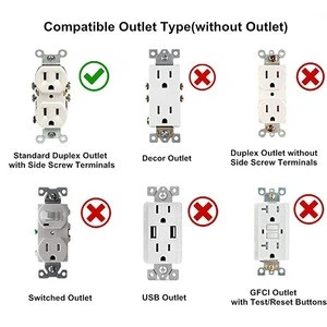 2018 New Outlet Wall Plate with LED Night Lights, Auto Sensor Light Outlet Cover Night Light for Kids