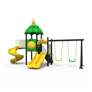 2019 Children Top Quality Newest Fun Plastic Kids Outdoor Playground with Swing and Slide