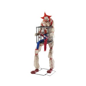 2020 Animated Cagey The Red Nose Costume Clown Halloween Prop with caged