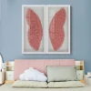 2020 Customized Handmade Pink Feather Decoration Painting For Cute Little Girl Shadow Box Home Decoration Bedroom Decoration