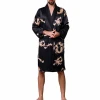 2020 Hot Sale Cheap Satin Pajamas Mens Printed 2 Pieces Long Sleeve bathrobe