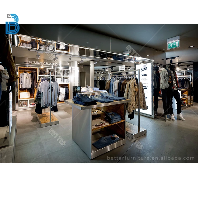 2020 Hot Selling retail boutique men clothing design stores furniture display rack