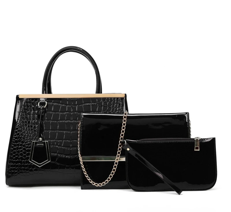 2020 new 3pcs set bag  leather handbag Patent leather bag