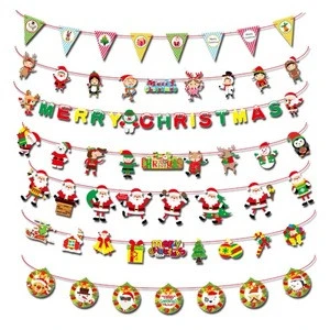 2020 New Colorful Fashion Style Banner Indoor Christmas Decoration Party Supplies Merry Christmas Banner