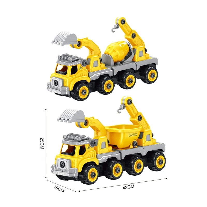 2020 new DIY assembly electric construction educational building tool vehicles car kids radio control toys