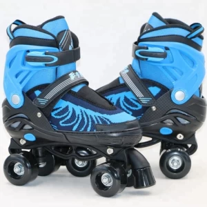2020 New Technology Adjustable Size No MOQ Cheaper Shipping Cost LED 4 Wheels Inline Roller Quad Skates Purple Leather Shoes Red