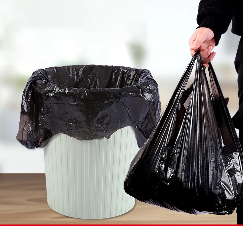 2020 Portable heavy duty garbage bag roll household black plastic bags