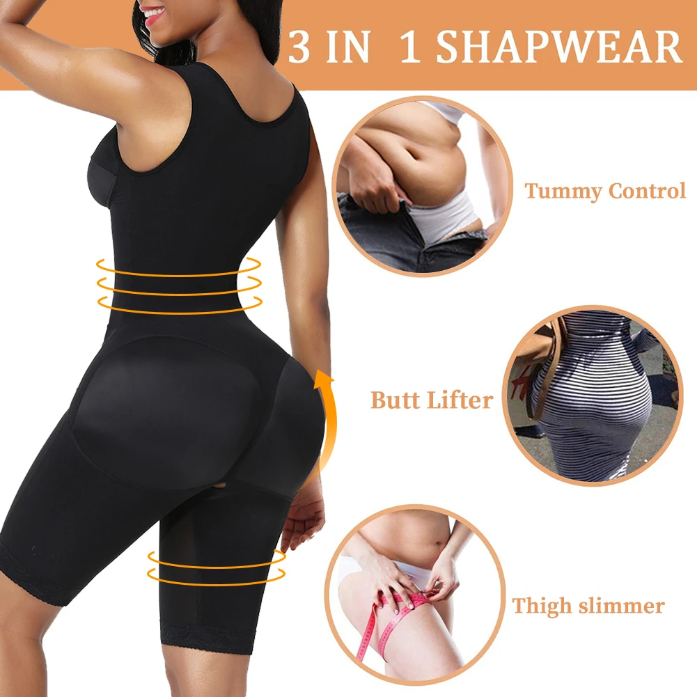 2020 Wholesale Women Shapewear Slimming Full Body Shaper Crotchless Butt Lifter Tummy Control Bodysuit Waist Shaper
