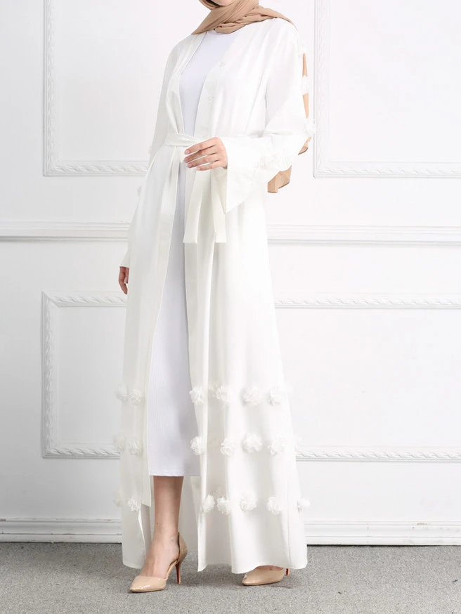 2021 Latest Design modest robe women muslimah Islamic Clothing Fashion Front Open Kimono Arabic Style kimono