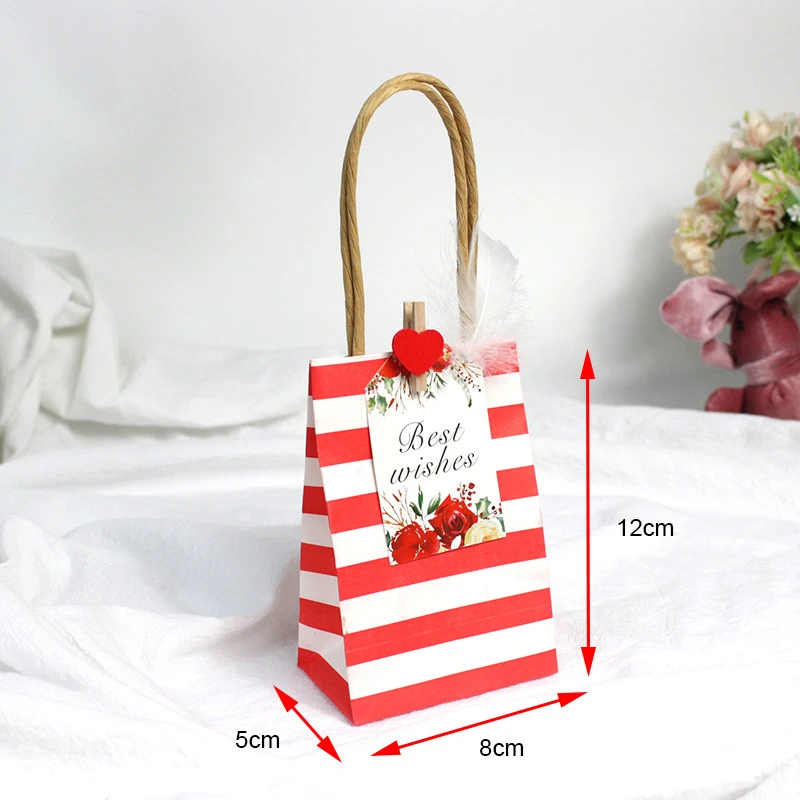 2021 New Small Gift Paper Bag with Handles Wedding Decoration Gift Paper Bag Birthday Decoration Event Party Supplies