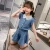 Import 2021 Newest Kids Clothing Set Short Sleeve Denim Lace Embroidered Collar Shirt Vest 2PCS Big Girls Summer Children Clothes from China