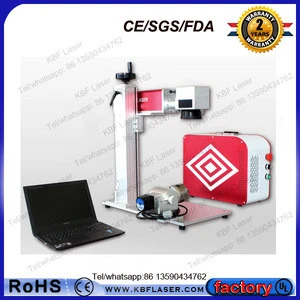20W Portable Mini Fiber Laser Marking Machine with Rotary