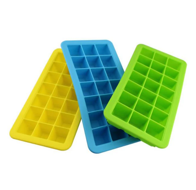 21 Ice Cubes Honeycomb Ice Cube Tray Popsicle Molds Silicone Ice with PP Lids