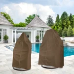 210D Silver Plated Coating Waterproof Oxford Cloth Winter Patio Hanging Swing Egg Chair Cover with Zipper Closed
