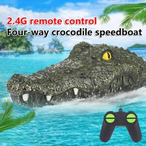 2.4G Remote Control Crocodile Head High-Speed Waterproof Electric Alligator Head Racing Boat Toy RC Boat Toy