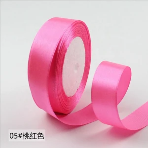 2.5cm decorative polyester satin ribbon for wrapping flowers double sided coloured