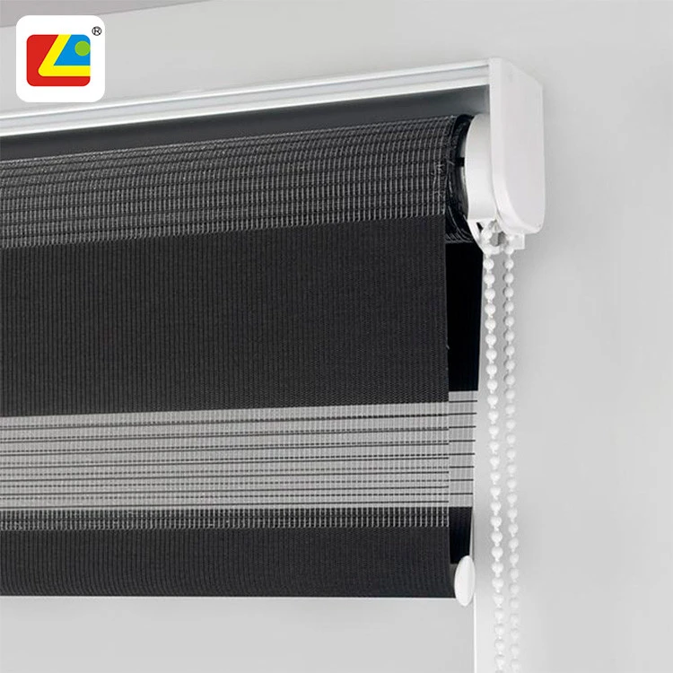 28mm 38mm Cheap Korean Customized Printed Fabric Blackout Zebra Blinds Dual Roller Blind Shades Zebra Window Blinds Shade