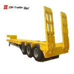 3 axles 50 Tons low  bed loader  Truck Trailer