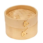 3 Inch Mini Bamboo Dim Sum Dumpling Steamer Basket for Dessert Party Favors Wedding Birthday Home Decorations, 10 Pieces