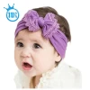 3-piece set/newborn nylon soft bow headband chiffon flower accessories girl lace hair band