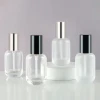 30ml sliver press pump button cap clear essential oil serum glass dropper bottle for hair oil