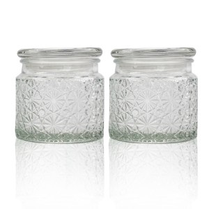 350ml Luxury Glass Candle Jar with Glass Lids