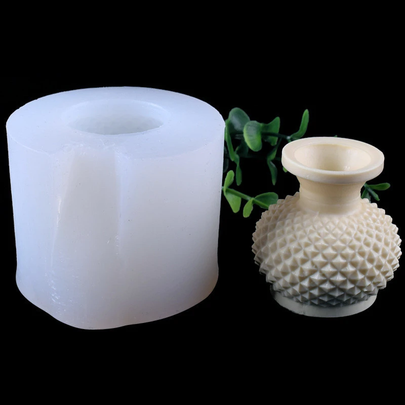 3D Vase Geometric Polygonal Concrete Flower Pot Vase Mold Cactus Cement Molds Silicone DIY Aromatherapy Candle Decoration