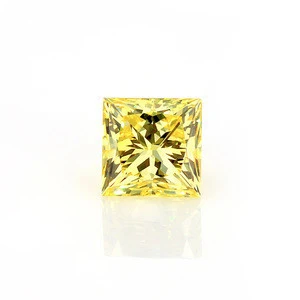 3EX  Fancy Shape Princess Cut Vivid Yellow Hpht Loose lab diamond