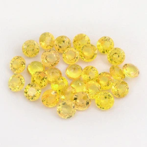 3mm , 3.50mm AAA Quality 100% Natural Yellow Sapphire Round Cut Faceted Loose Gemstone For Jewelry