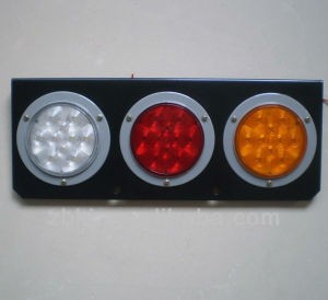 4 inch round 3 hole led tail light with bracket