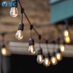 48FT S14 G40 Plastic Solar Outdoor Christmas Holiday Lighting Garden Powered String Lights With C6 C7 C9 E27 Bulbs Led Edison