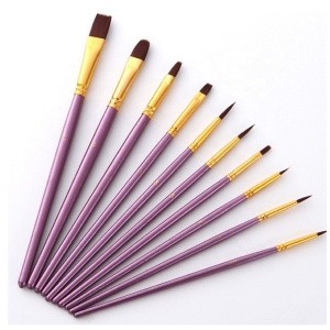 50 pcs/set Purple Artist Paint Brush Tool Kit