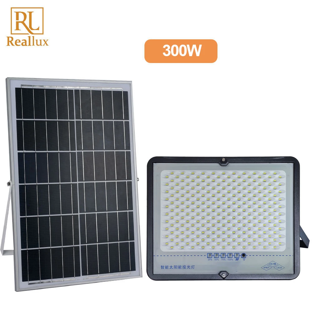 500W  300W  200W Solar Flood Lights 6500K high Lumens LED Outdoor IP67 Waterproof with Remote Control