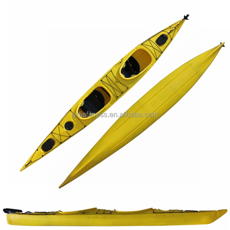 5.2m Cockpit Double Seaboat Rotational Pastic Torrent Boat Outdoor Water Jet Double Kayak Sail