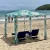 Import 6ft Premium Canvas Beach Canopy Portable Aluminum Beach Shade Umbrella Cool Cabana from China