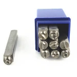 6mm 1/4" 9pcs/set DIY Portable Steel Punch Number Punch for Leather Artwork Accesrrories DIY Craft Punch Set