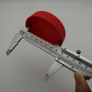 70mm Red Ribbed Matte Plastic Screw Cap For Peanut Butter PET Jar