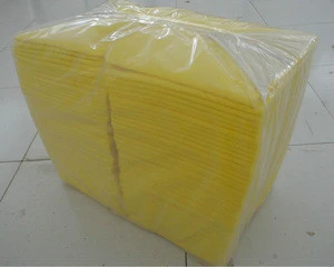 80%viscose, 20%polyester yellow color nonwoven fabric heavy duty cleaning wipes