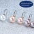 Import 925 Sterling Silver Real Natural Fresh Water Freshwater Cultured Black Pearl Stud Earring from China
