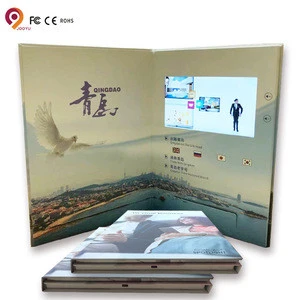 A4 size hard cover 7&quot; LCD video card/video brochure