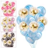 ActEarlier 15pcs Agate Balloon Confetti Balloons Decorations Colorful 12inch Latex Balloons for Wedding Birthday Party